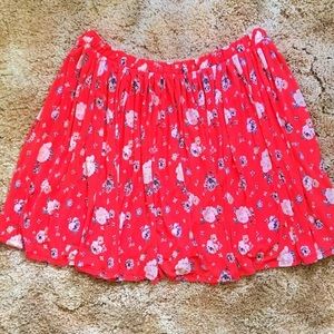 🌹flowy vibrant red floral a-line skirt🌹